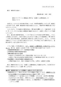 12月15日愛媛県より新型コロナウイルス感染症に関する「医療ひっ迫警戒宣言」の発出についてのメッセージが届きました。